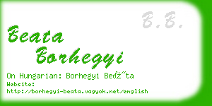 beata borhegyi business card